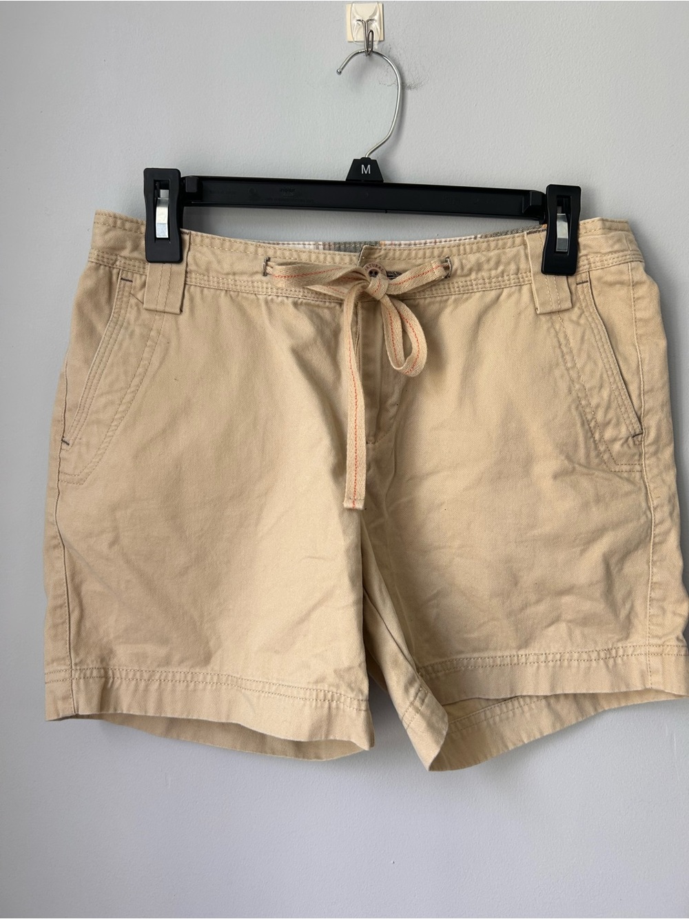 NATURAL REFLECTIONS womens khaki drawstring 100% Cotton shorts size 6